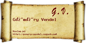 Gömöry Vendel névjegykártya